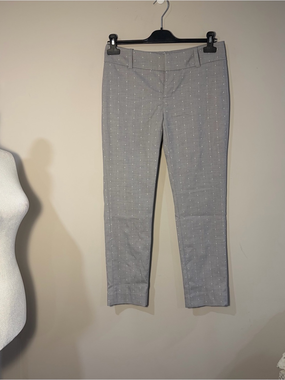 Calvin Klein Gray Pin-Dot Blazer with Silver Logo Plate